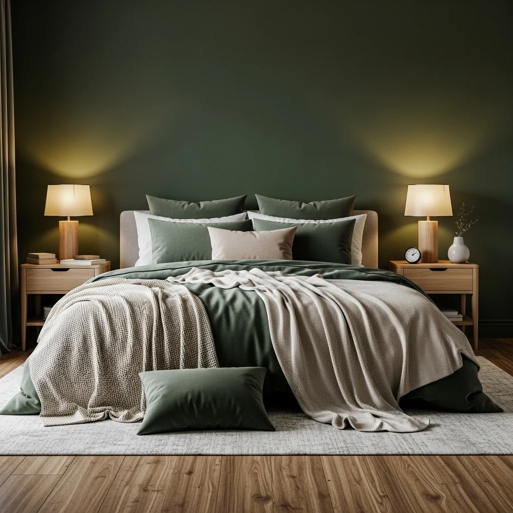 Cozy Dark Green Bedroom Retreat