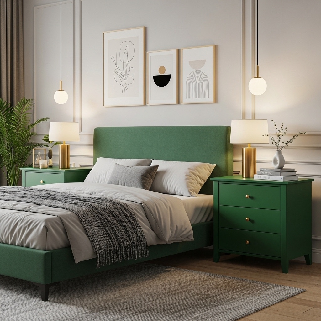 Emerald Green Bedside Furniture