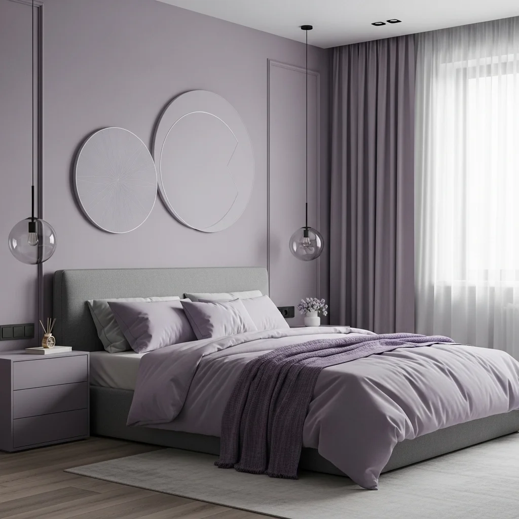 Subtle Purple Gray Bedroom Palette