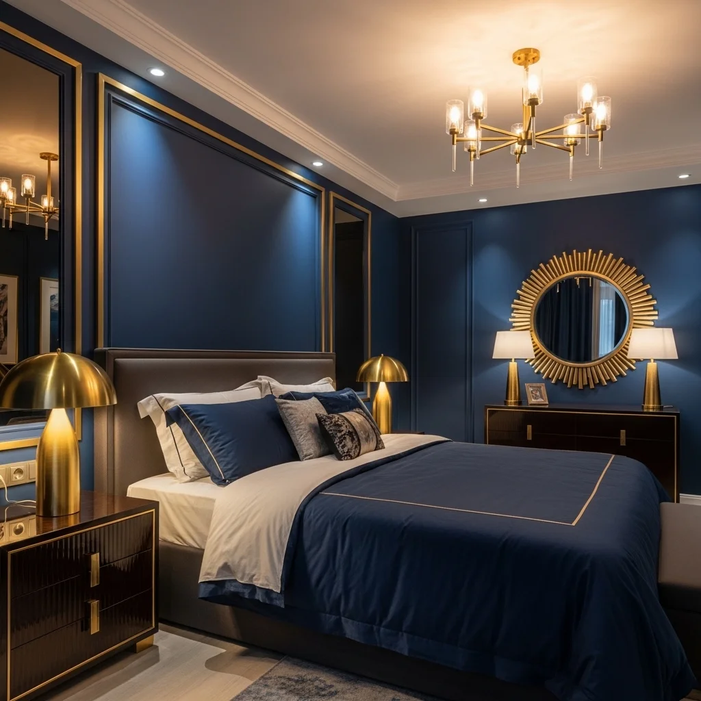  Dark Blue and Gold Accents