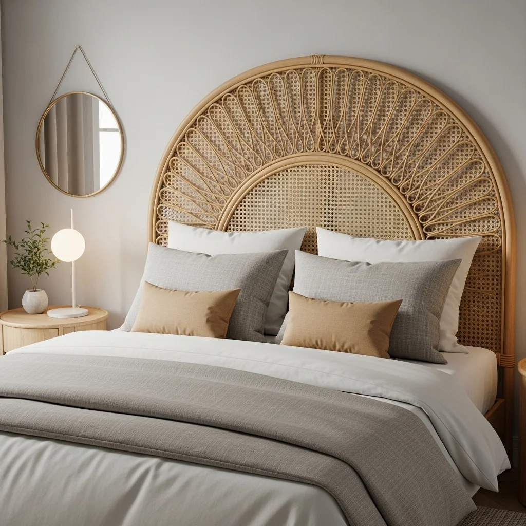 Arched Rattan Headboard
