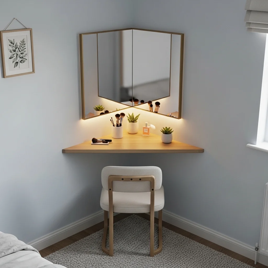 Corner Vanity to Utilize Unused Space