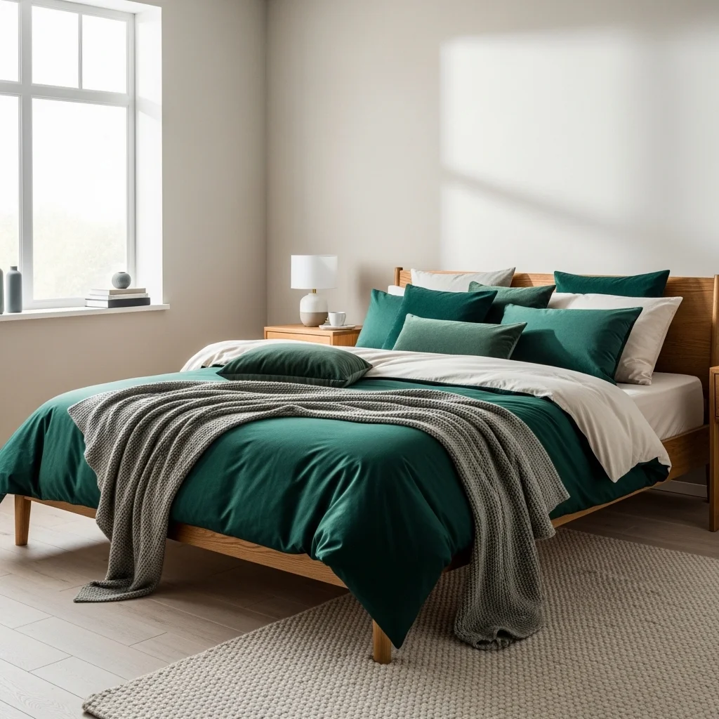 v\ Emerald Green Bedding Design