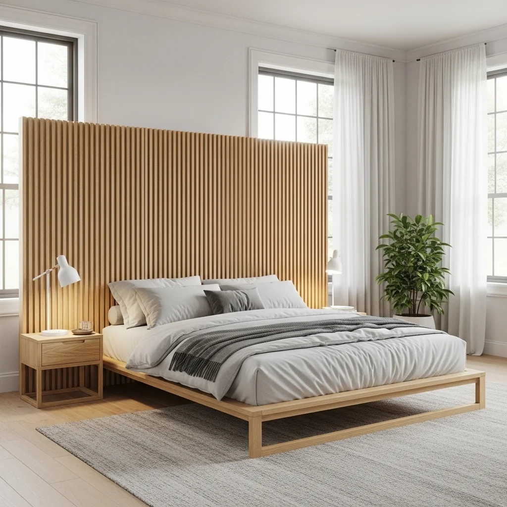 Slatted Wood Headboard