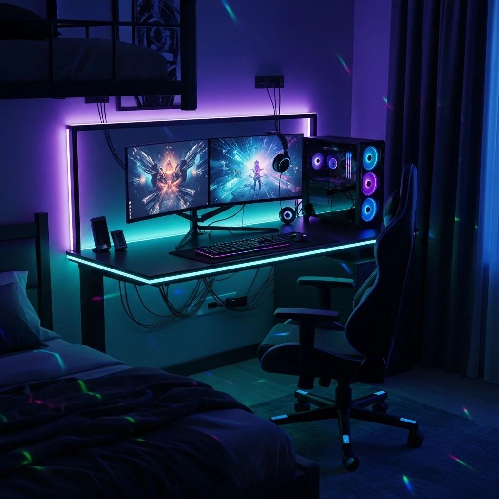 Gaming Setup Dorm Room 