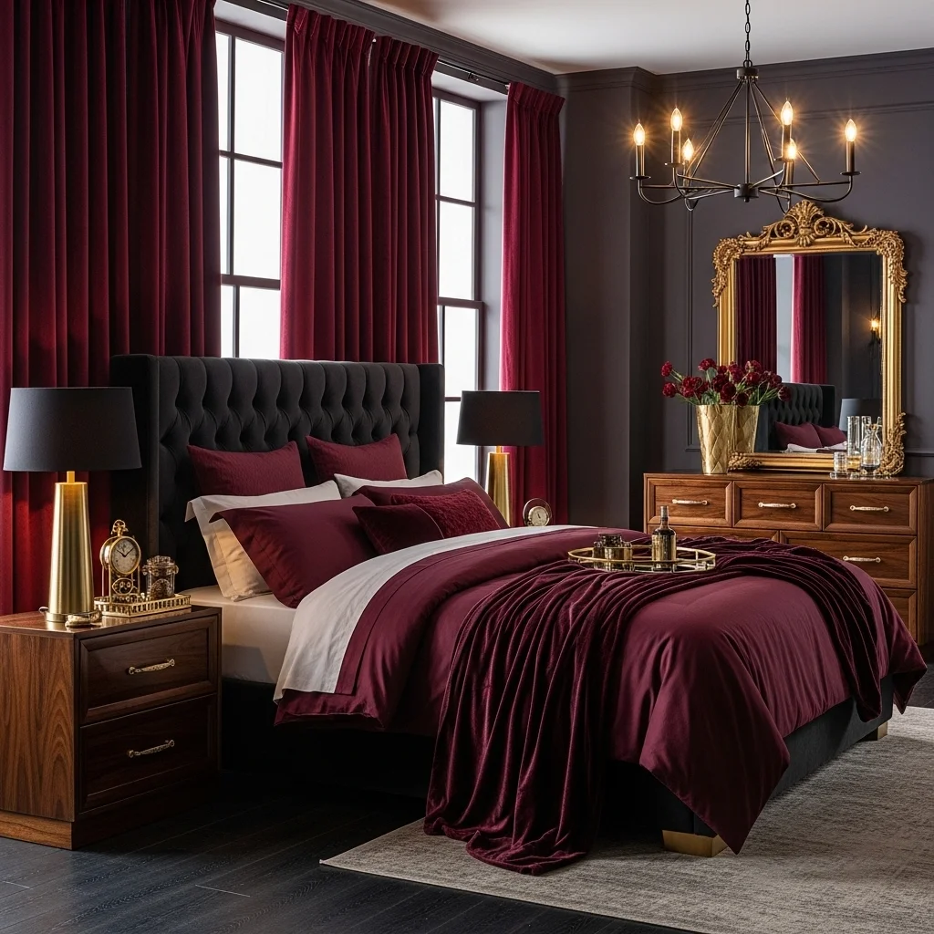 Burgundy and Wine-Colored Details