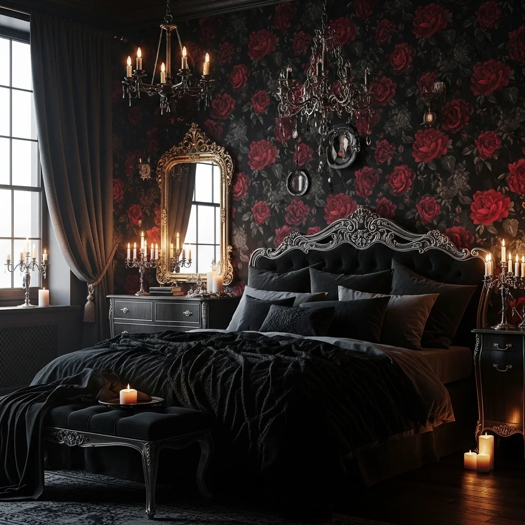 Dark Floral Wallpaper