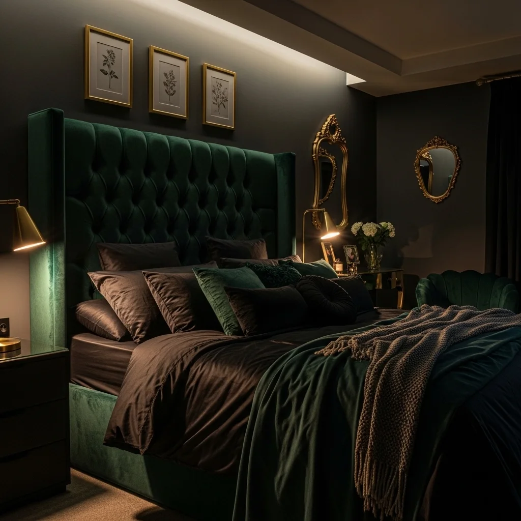 Velvet Upholstered Headboard