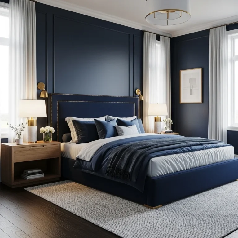 21 Dark Blue Bedrooms for Calm Modern Style