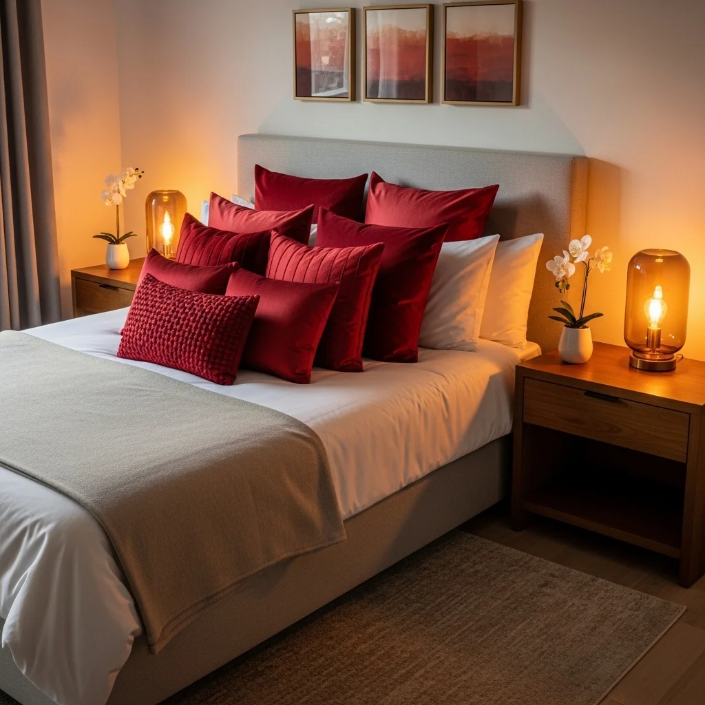 Cherry Red Decorative Pillows