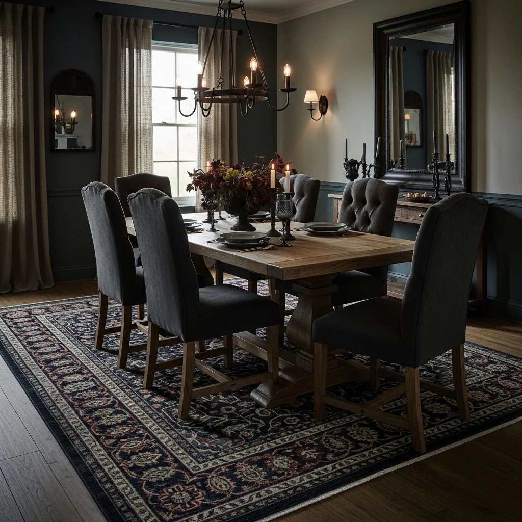 Deep-Colored Rugs to Anchor the Space