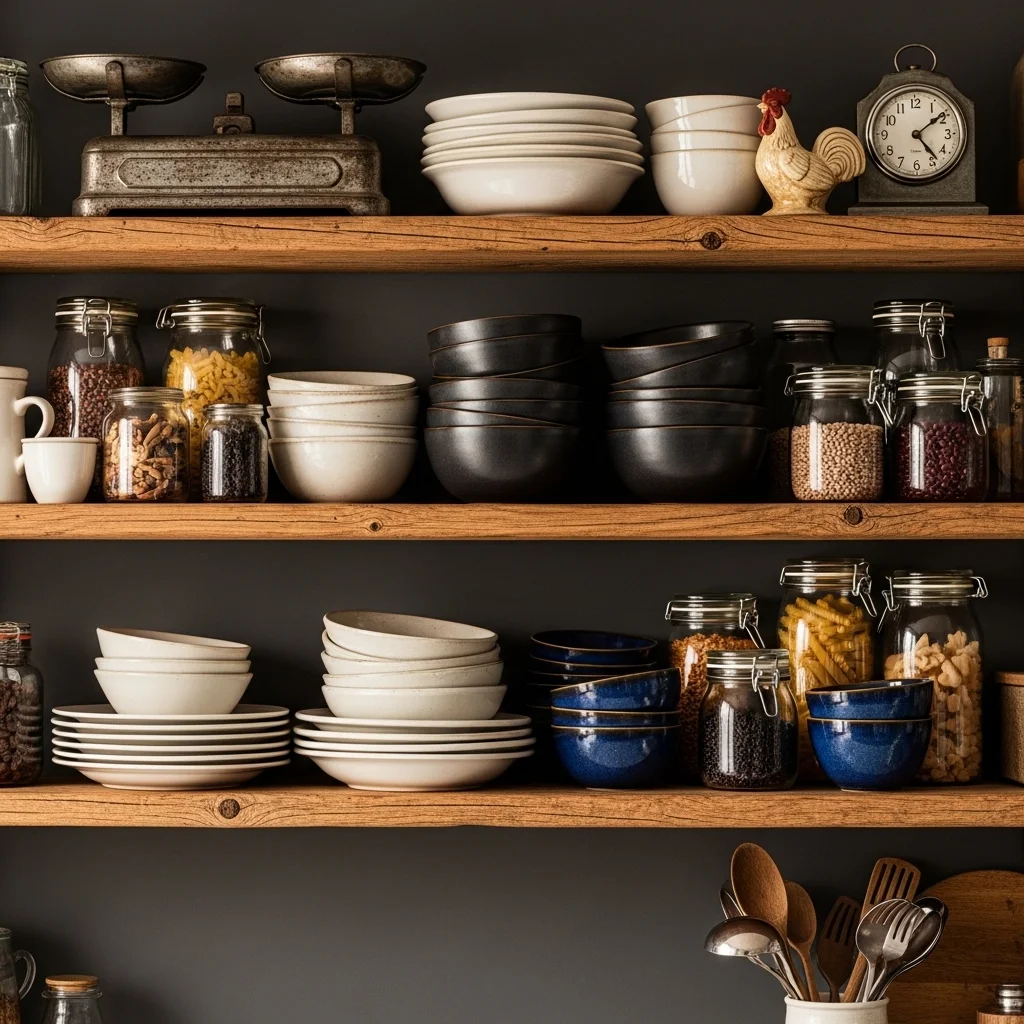 Open Shelving with Curated Decor