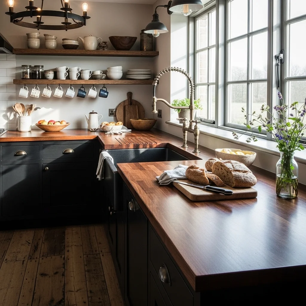 Butcher Block Countertops for Balance
