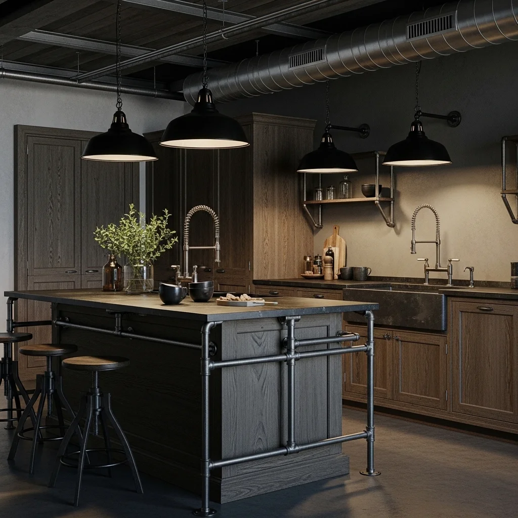 Industrial Touches for Contrast