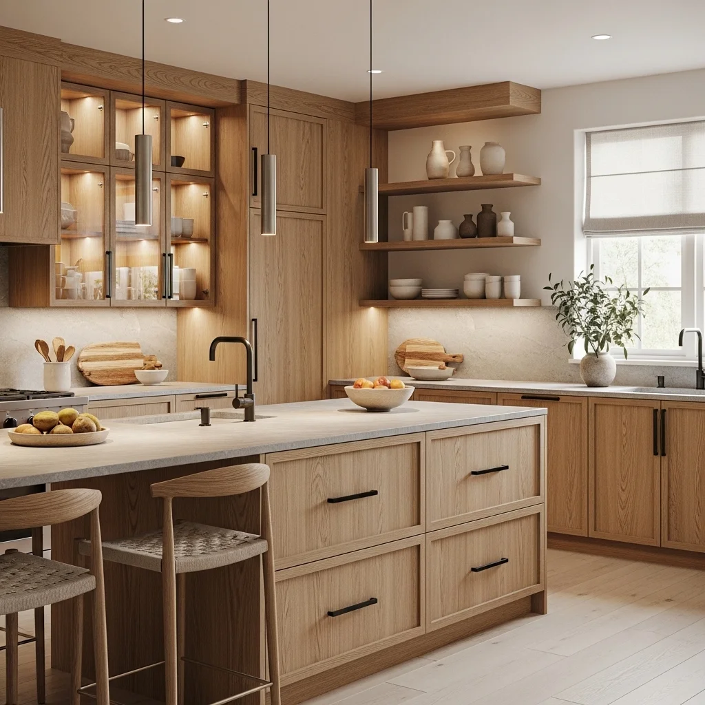 Incorporate Natural Wood Cabinetry 