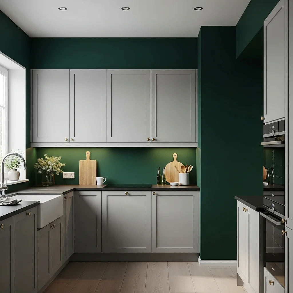Bold Dark Green Walls for a Dramatic Effect 