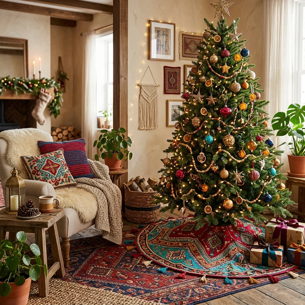  Add a Vibrant Boho Christmas Tree Skirt 