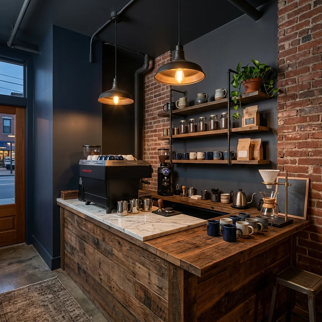 Industrial-Chic Coffee Bar 