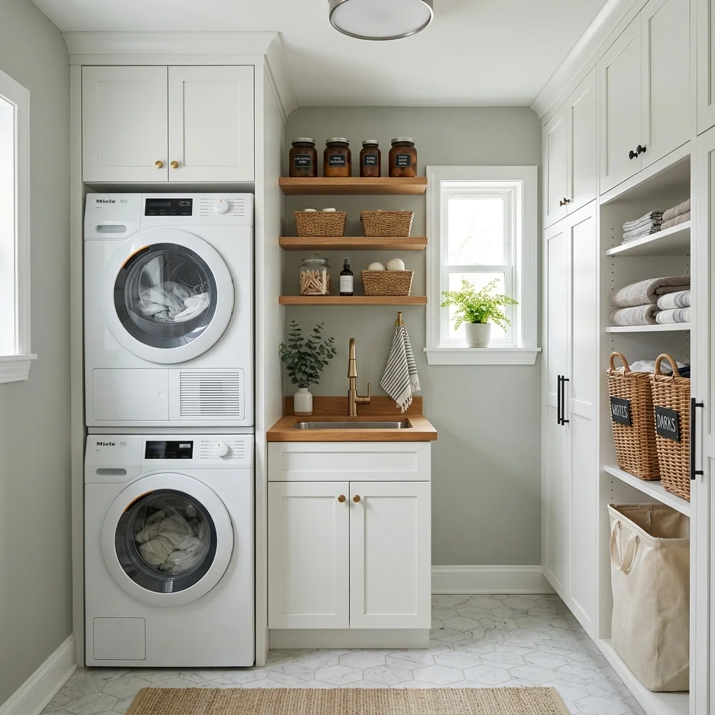 Vertical Laundry Room Design 