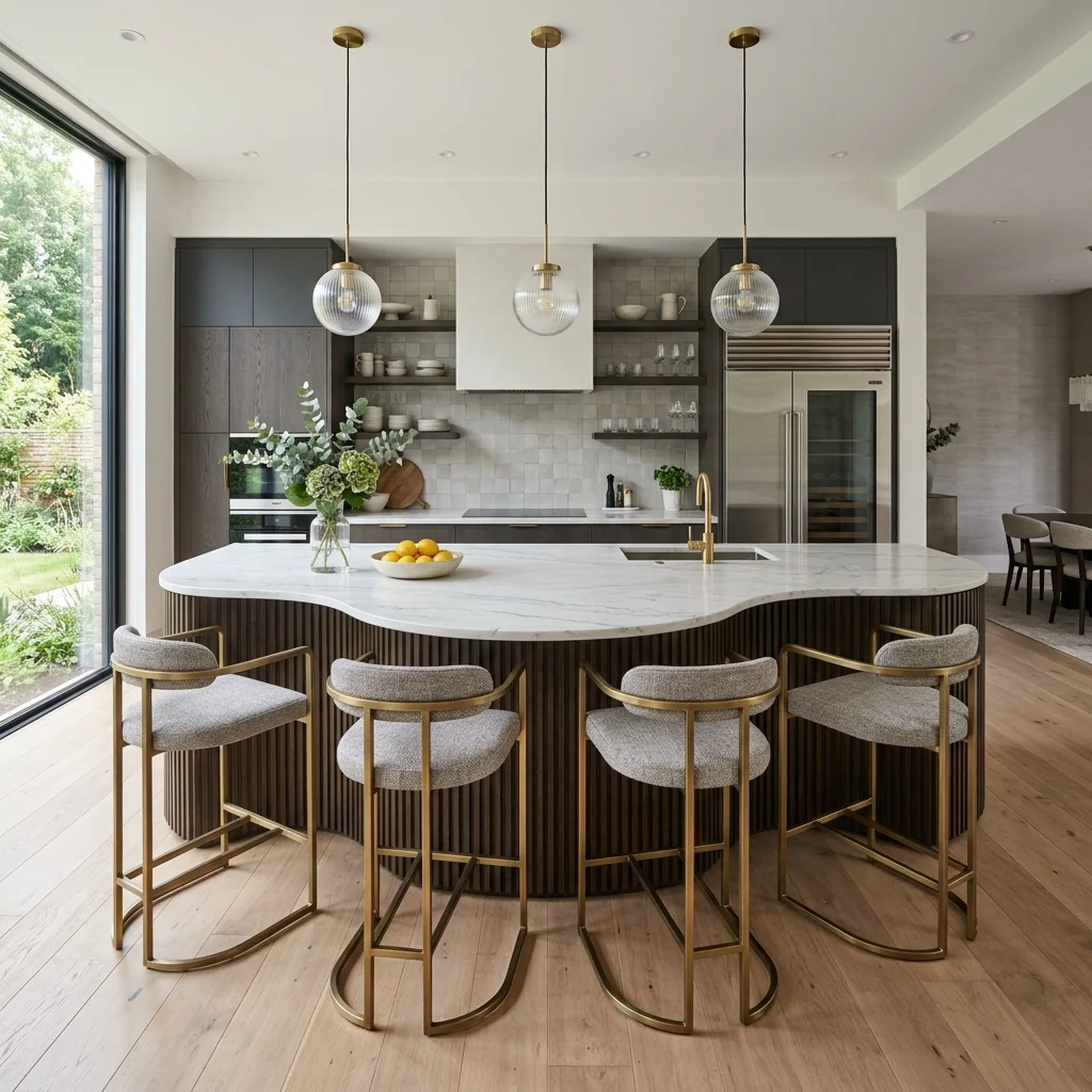Kidney-Shaped Breakfast Bar Island 
