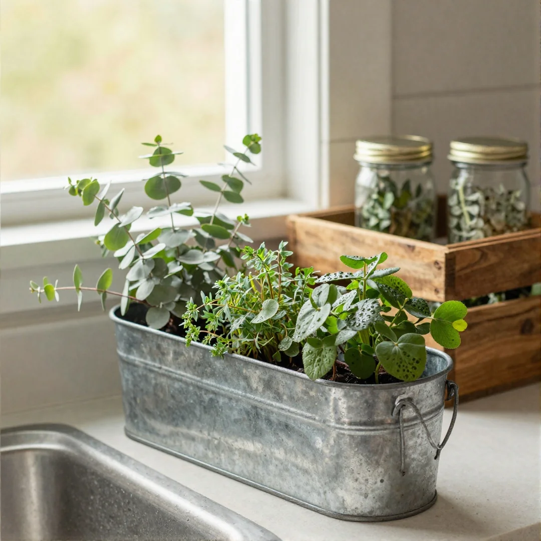 Galvanized Planters - rustic spring decor