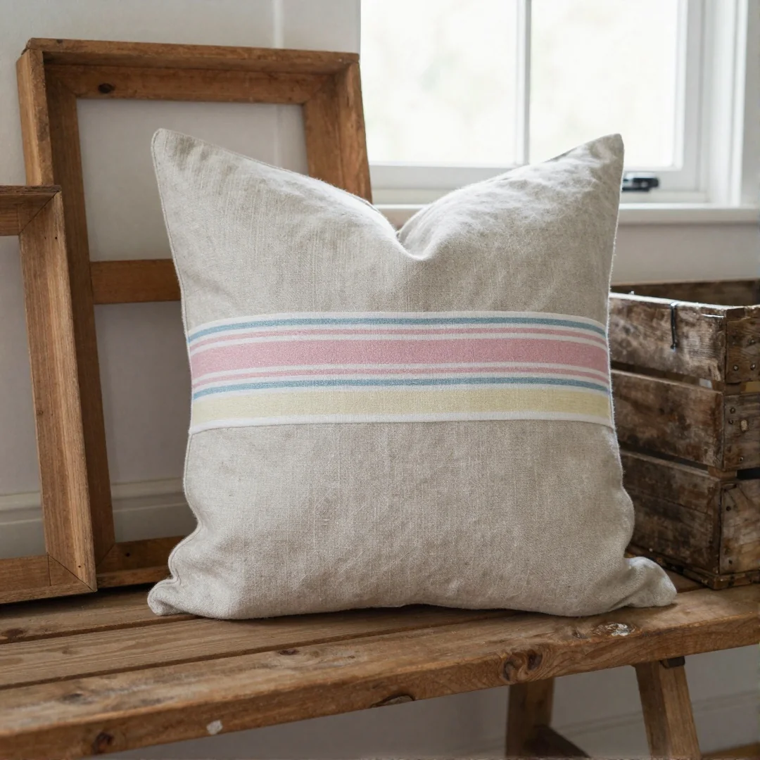 Linen Pillow Swap - rustic spring decor