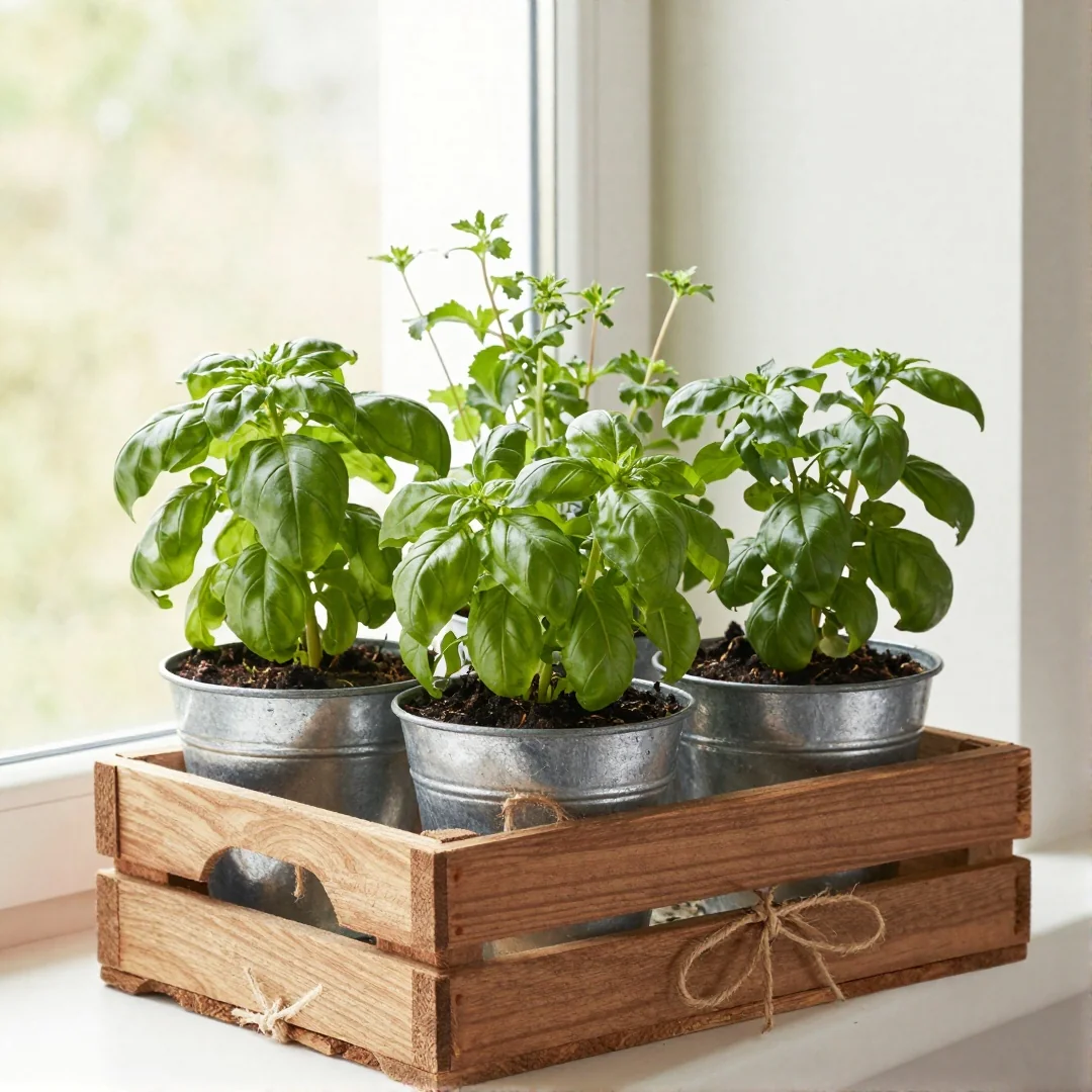 Potted Herb Cluster - rustic spring decor