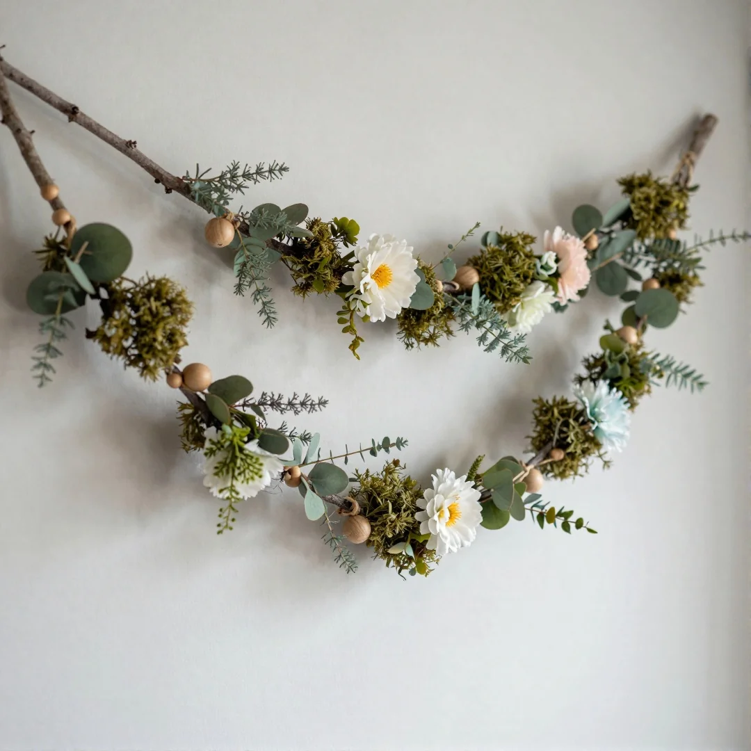 Rustic Spring Garland - rustic spring decor