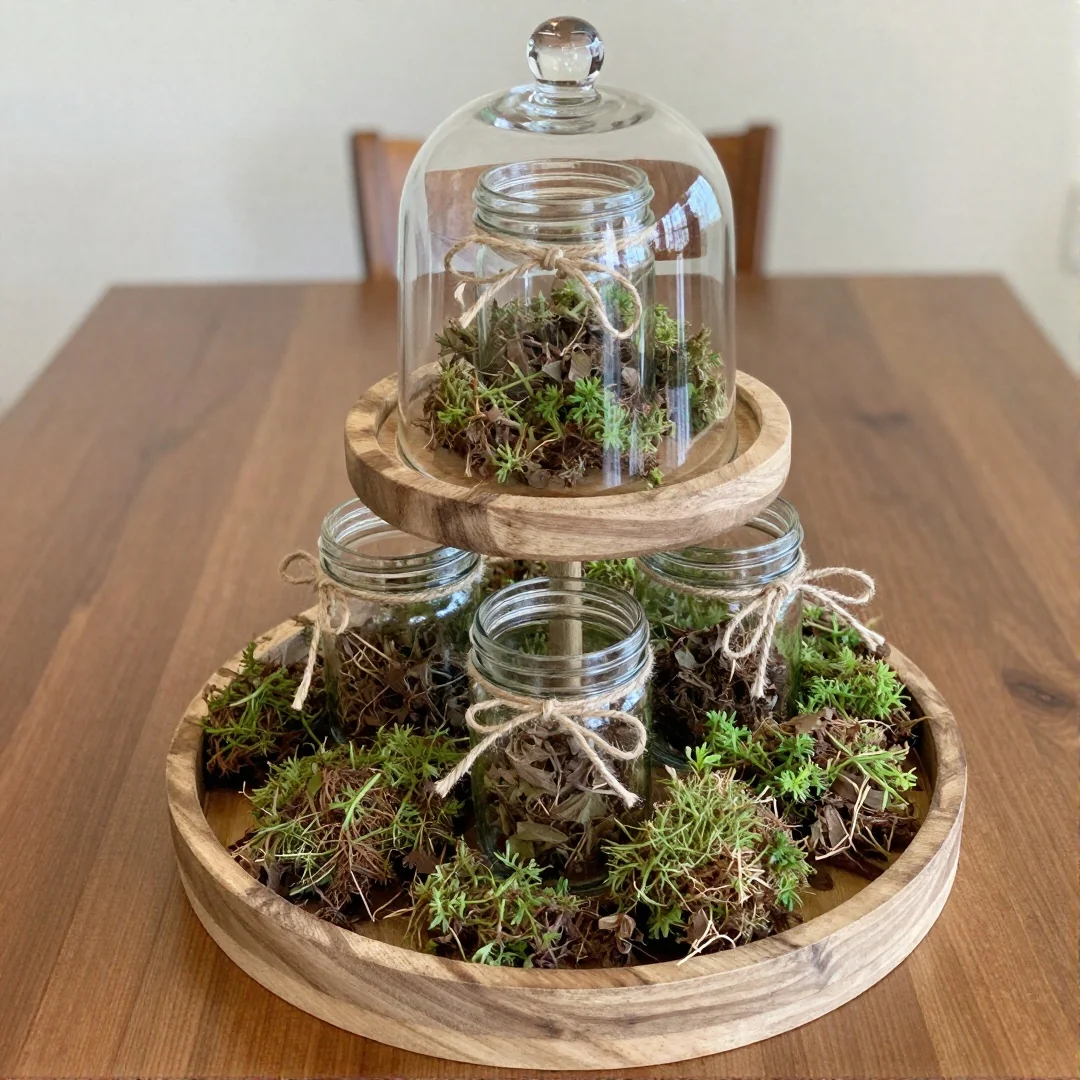 Tiered Table Centerpiece - rustic spring decor