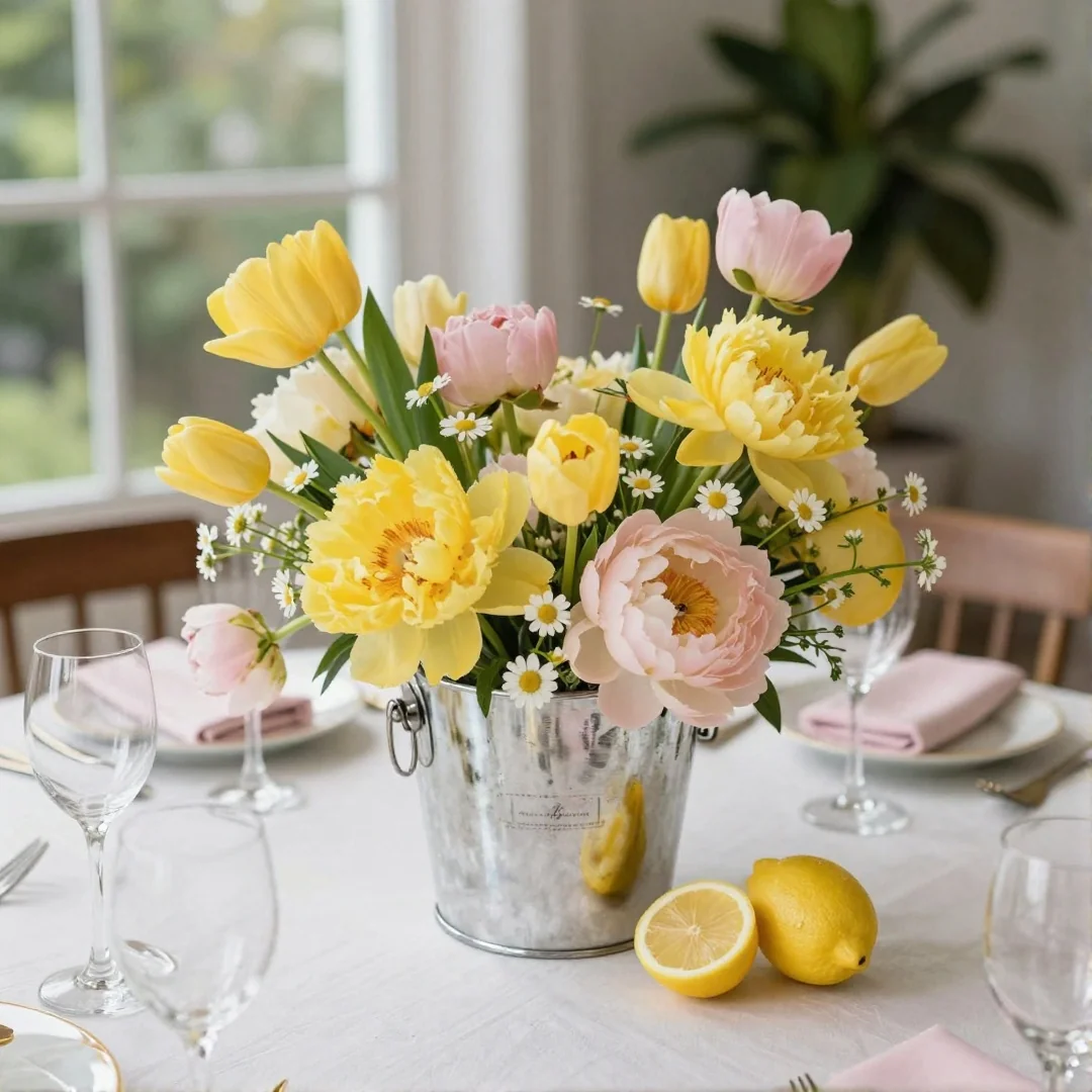Champagne Bucket - spring centerpiece ideas