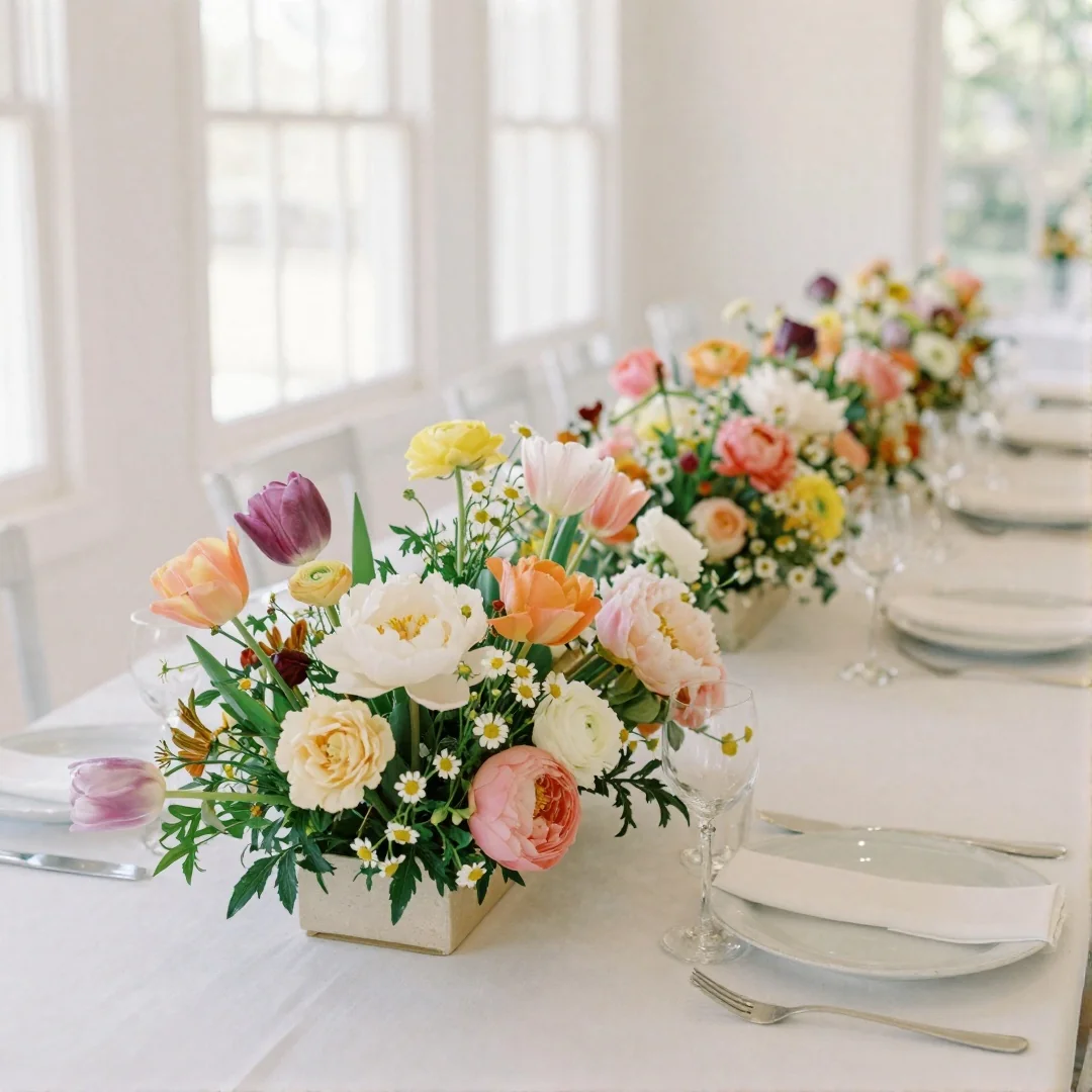 Long Runner Boxes - spring centerpiece ideas