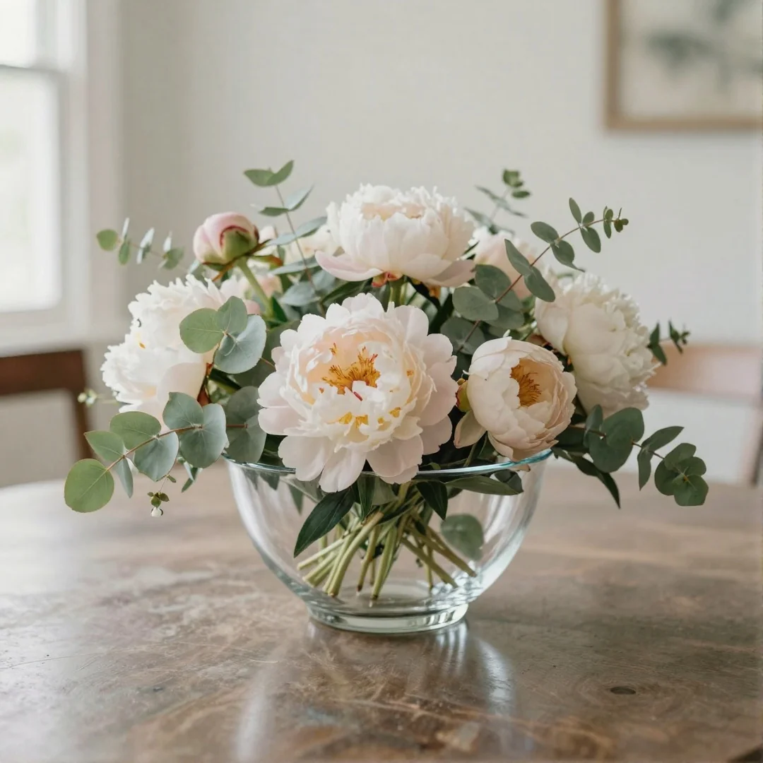 Low Glass Vase - spring centerpiece ideas