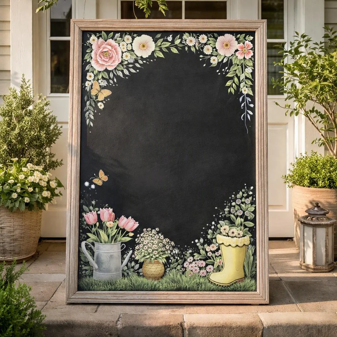 Chalkboard Porch Sign - spring chalkboard ideas