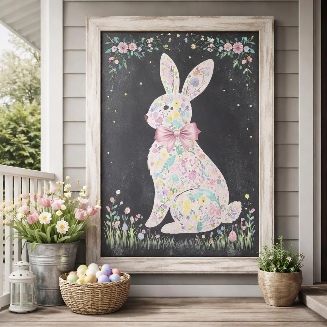 Easter Bunny Silhouette - spring chalkboard ideas