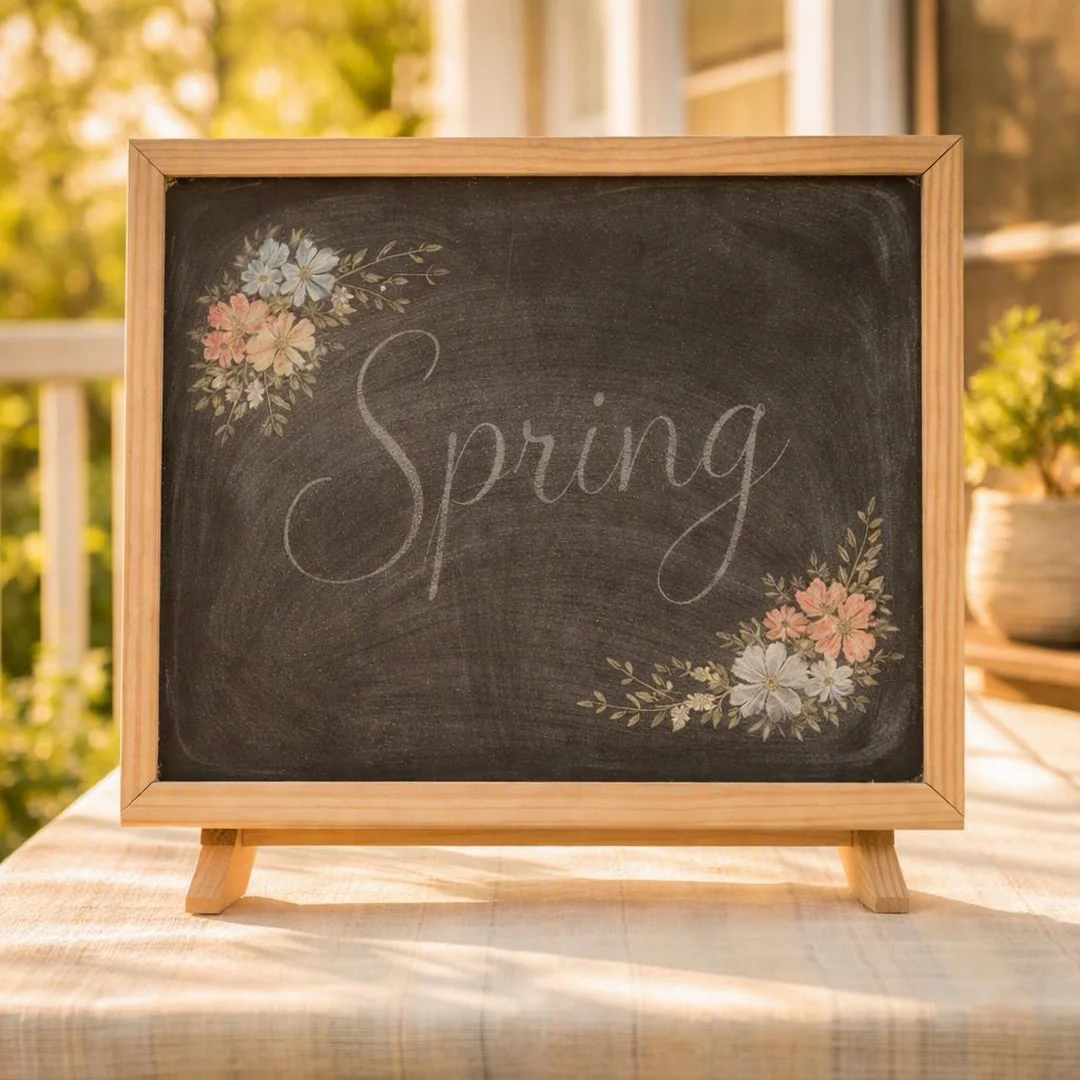 Easy Spring Chalkboard - spring chalkboard ideas