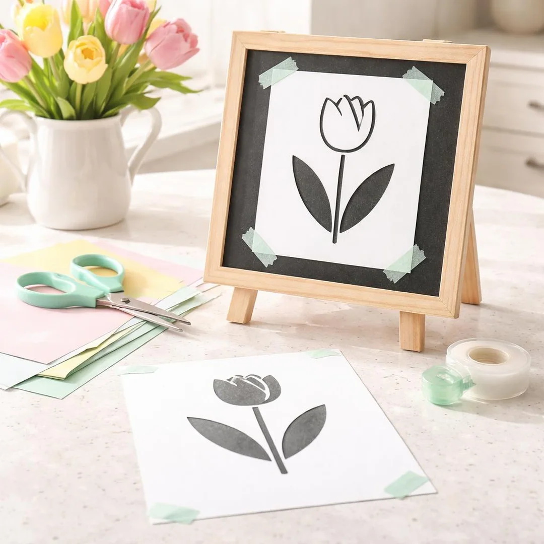 Printable Tulip Stencil - spring chalkboard ideas
