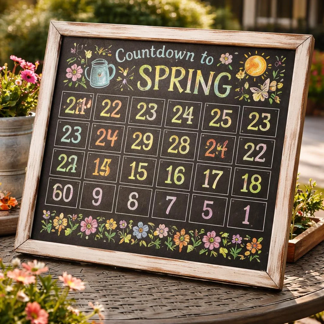 Seasonal Countdown Board - spring chalkboard ideas