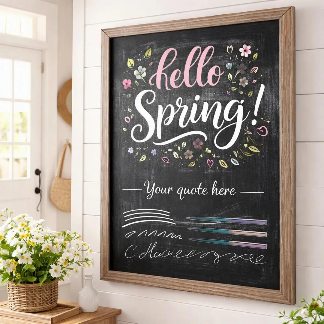 Spring Quote Lettering - spring chalkboard ideas