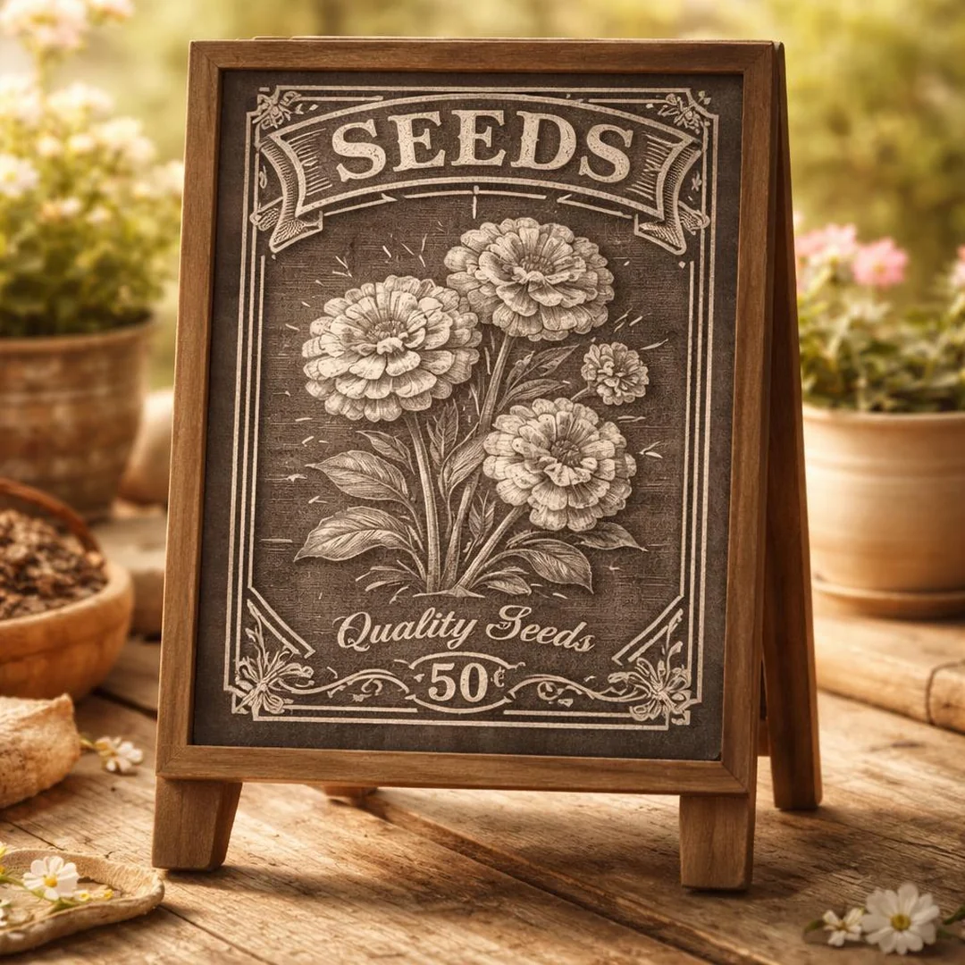 Vintage Seed Packet - spring chalkboard ideas