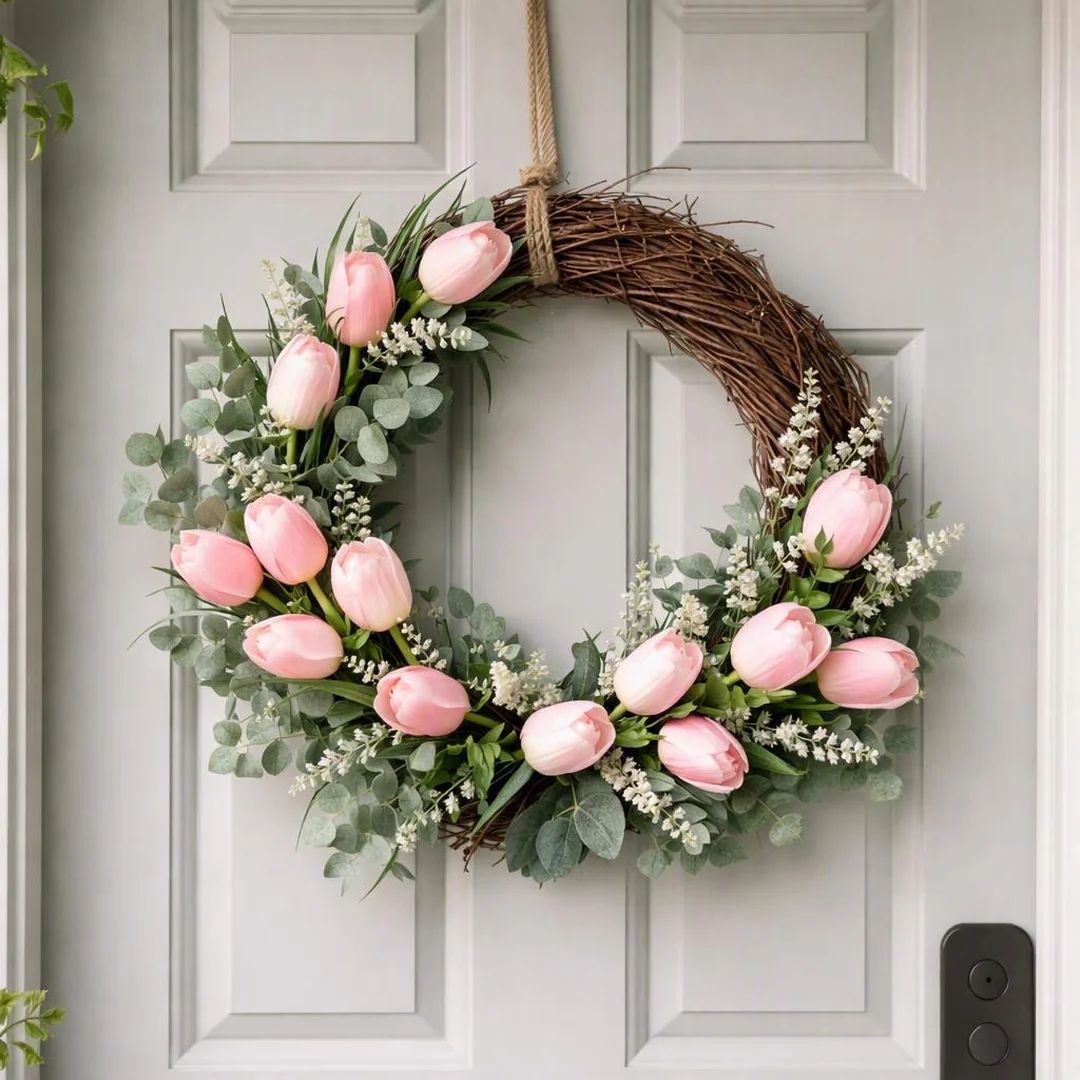 DIY Wreath Tutorial - spring front door decor