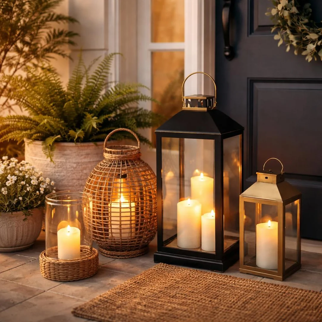 Lantern Porch Cluster - spring front door decor