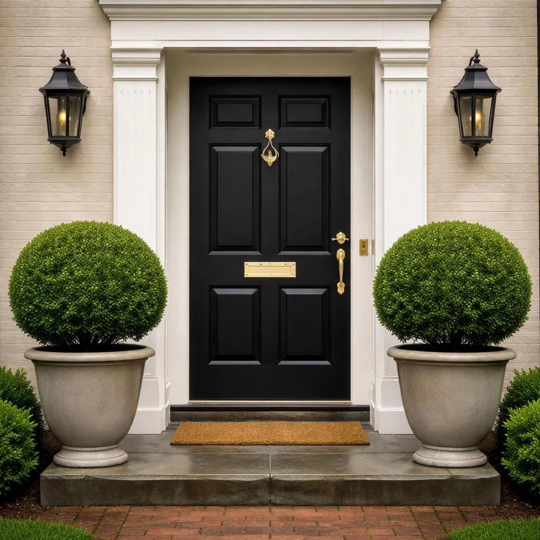 Potted Topiary Pair - spring front door decor