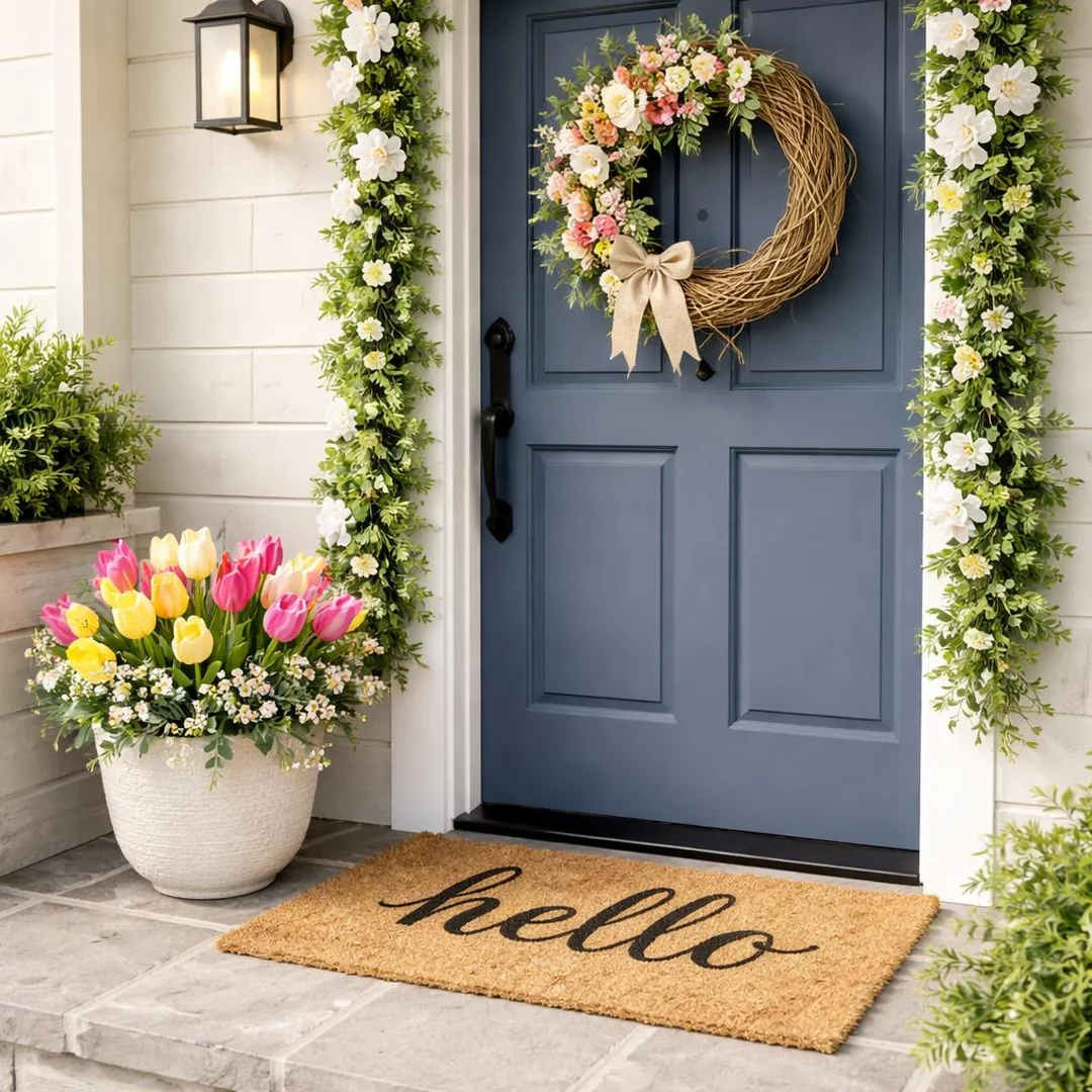 Budget Makeover Plan - spring front porch decor
