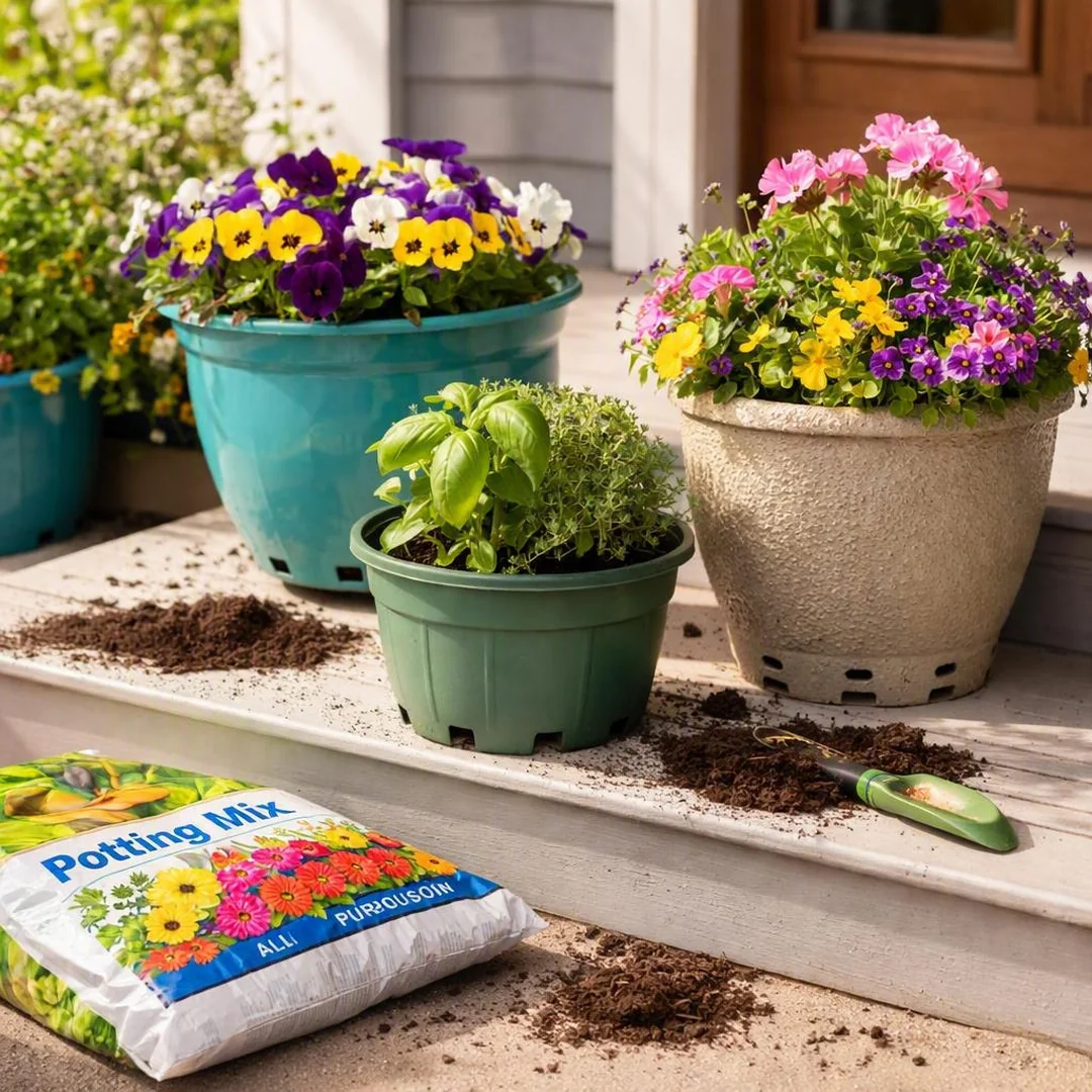 Container Gardening Tips - spring front porch decor