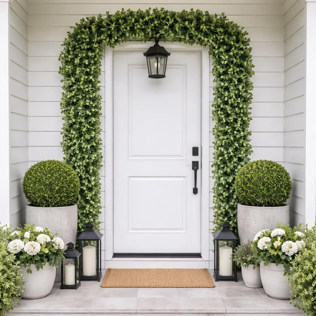 Front Porch Garland - spring front porch decor