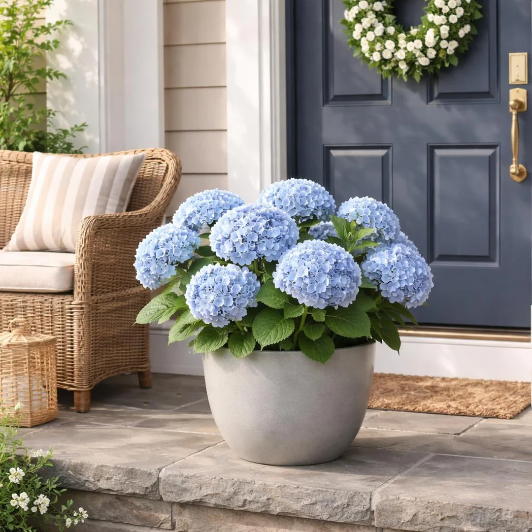 Hydrangea Planter - spring front porch decor
