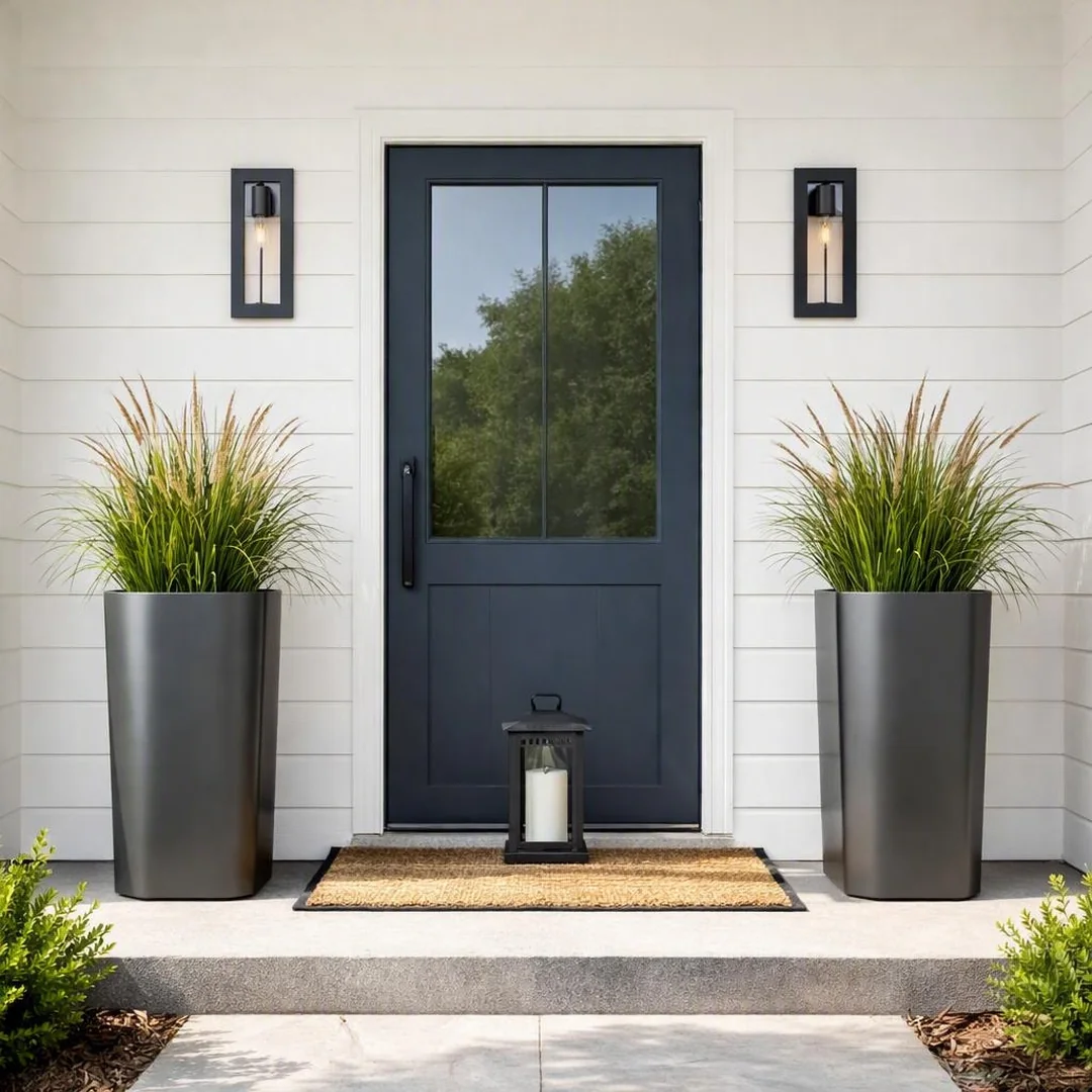 Modern Planter Pair - spring front porch decor