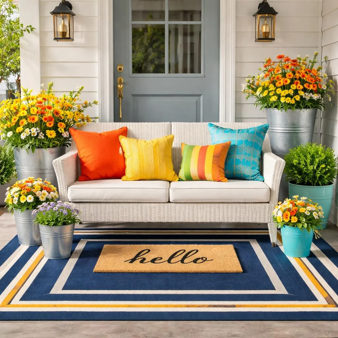 Spring Porch Colorways - spring front porch decor