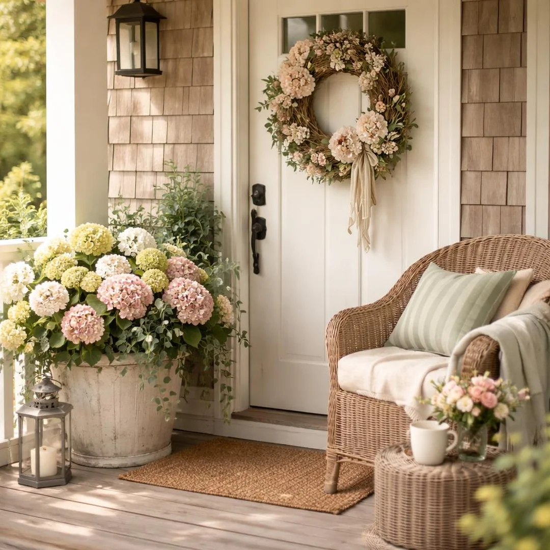 Spring Wreath - spring front porch decor