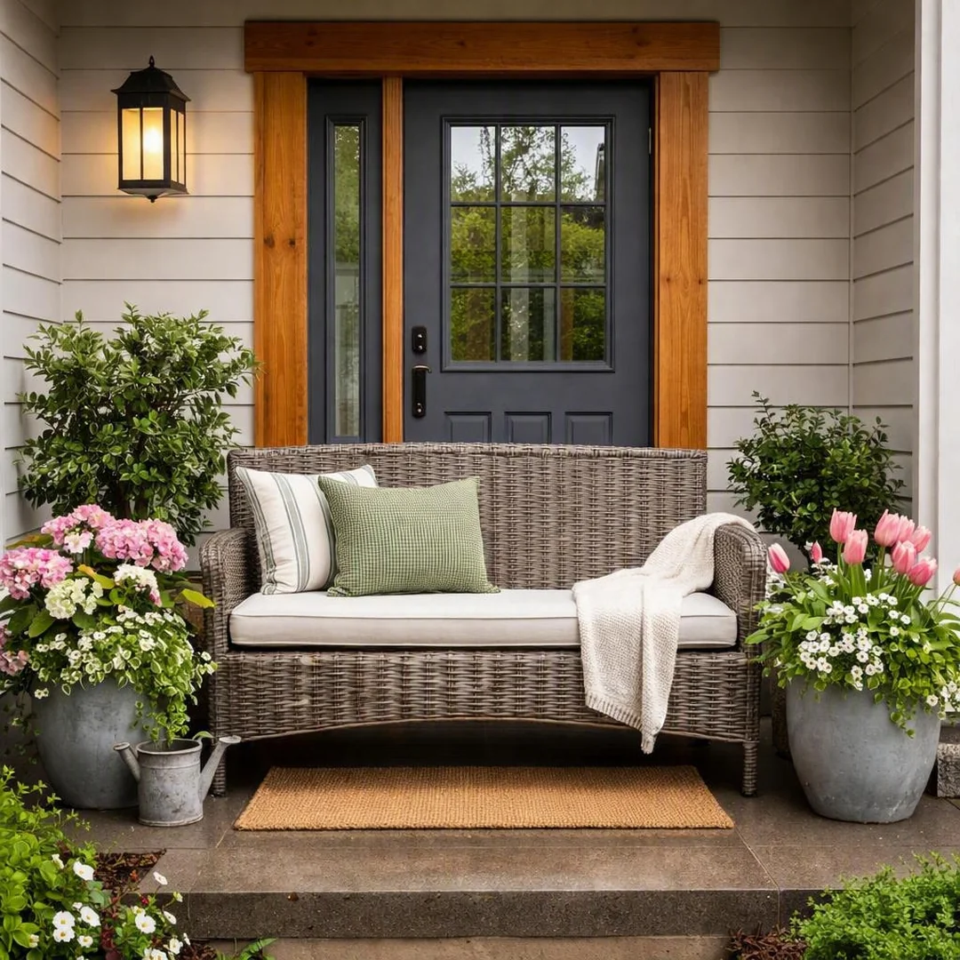 Weatherproof Materials - spring front porch decor